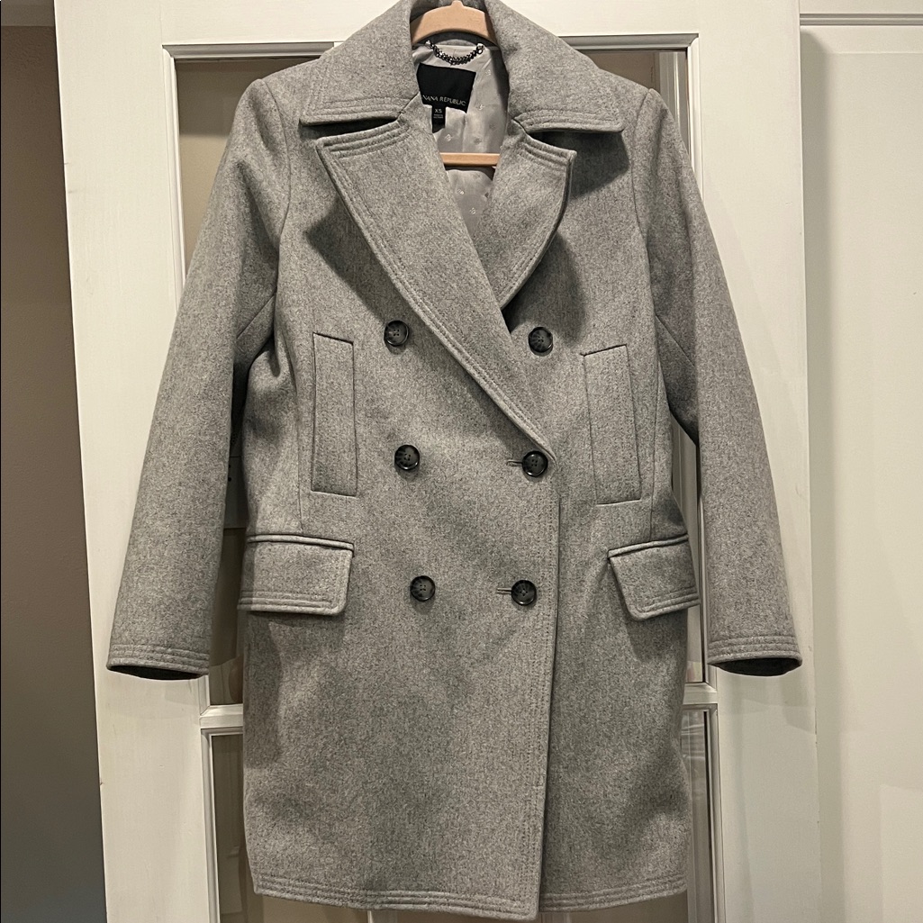 Banana Republic Classic Wool Gray Pea Coat